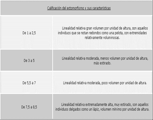 Clasificación de ectomorfismo